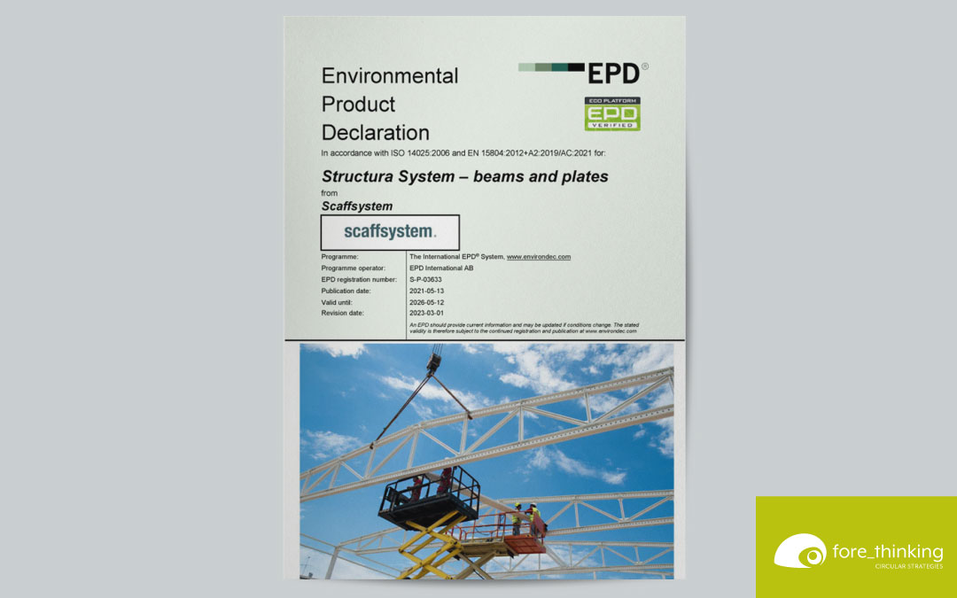 Scaffsystem and Mechano steel structures with low environmental impact for a new generation eco-sustainable building and the EPD ISO 14025 environmental product declaration